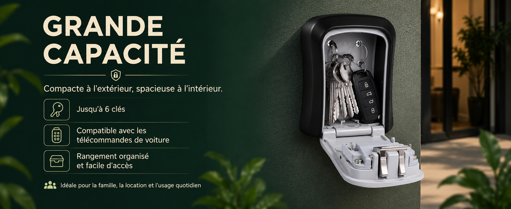 Boîte à clés murale 4 chiffres en zinc – LDS®