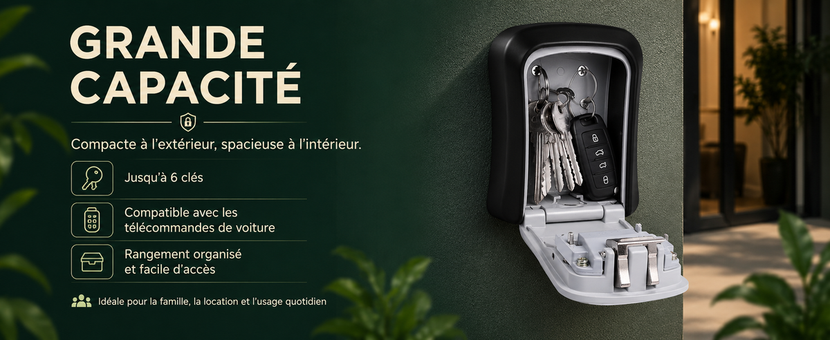 Boîte à clés murale 4 chiffres en zinc – LDS®