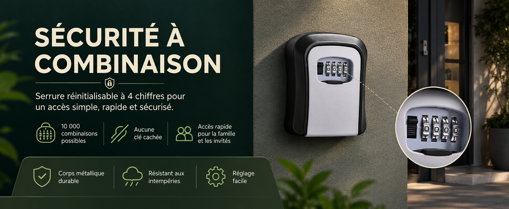 Boîte à clés murale 4 chiffres en zinc – LDS®