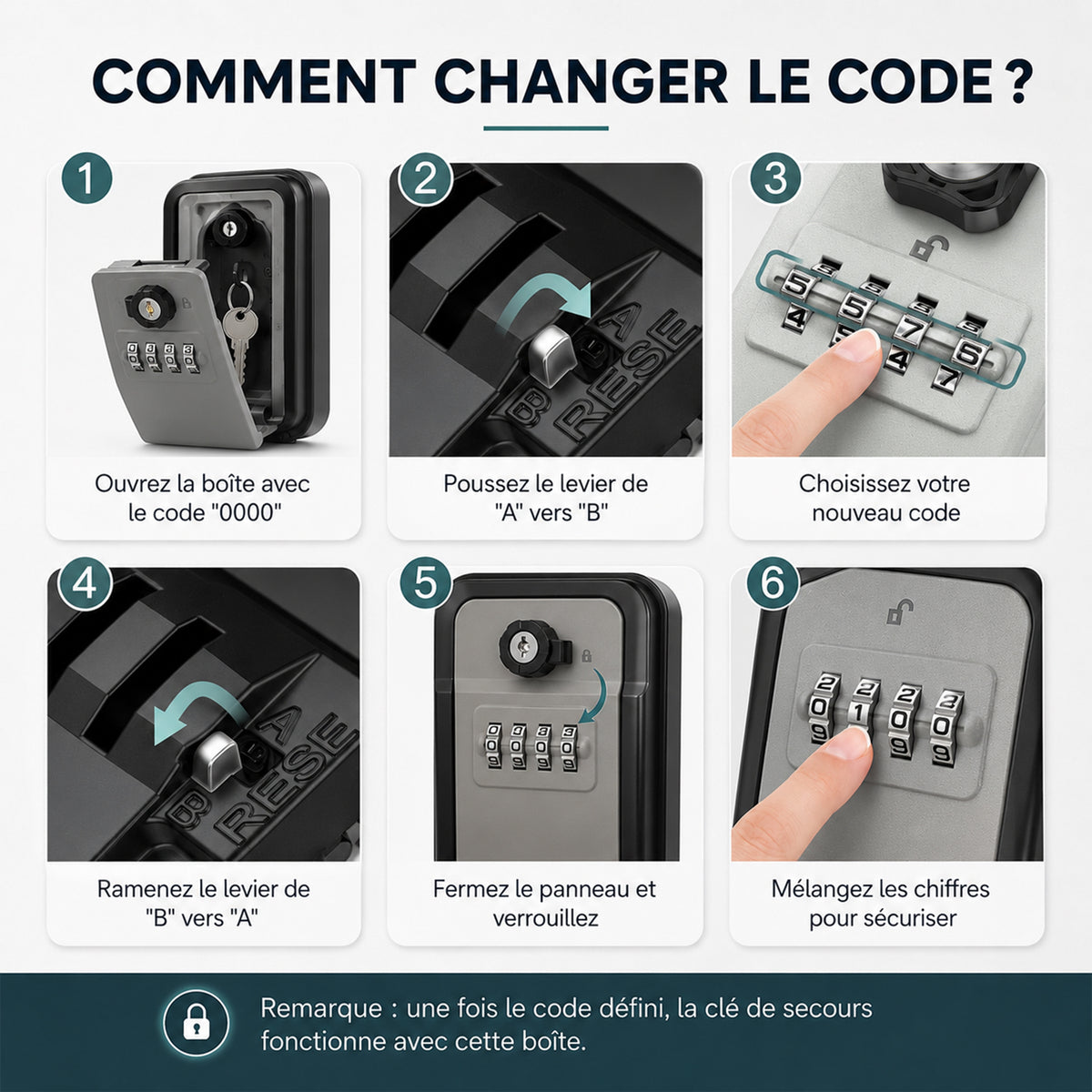 Boîte à clés murale 4 chiffres avec 2 clés – LDS®