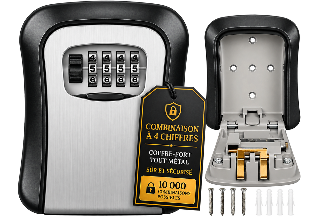Boîte à clés murale 4 chiffres en zinc – LDS®